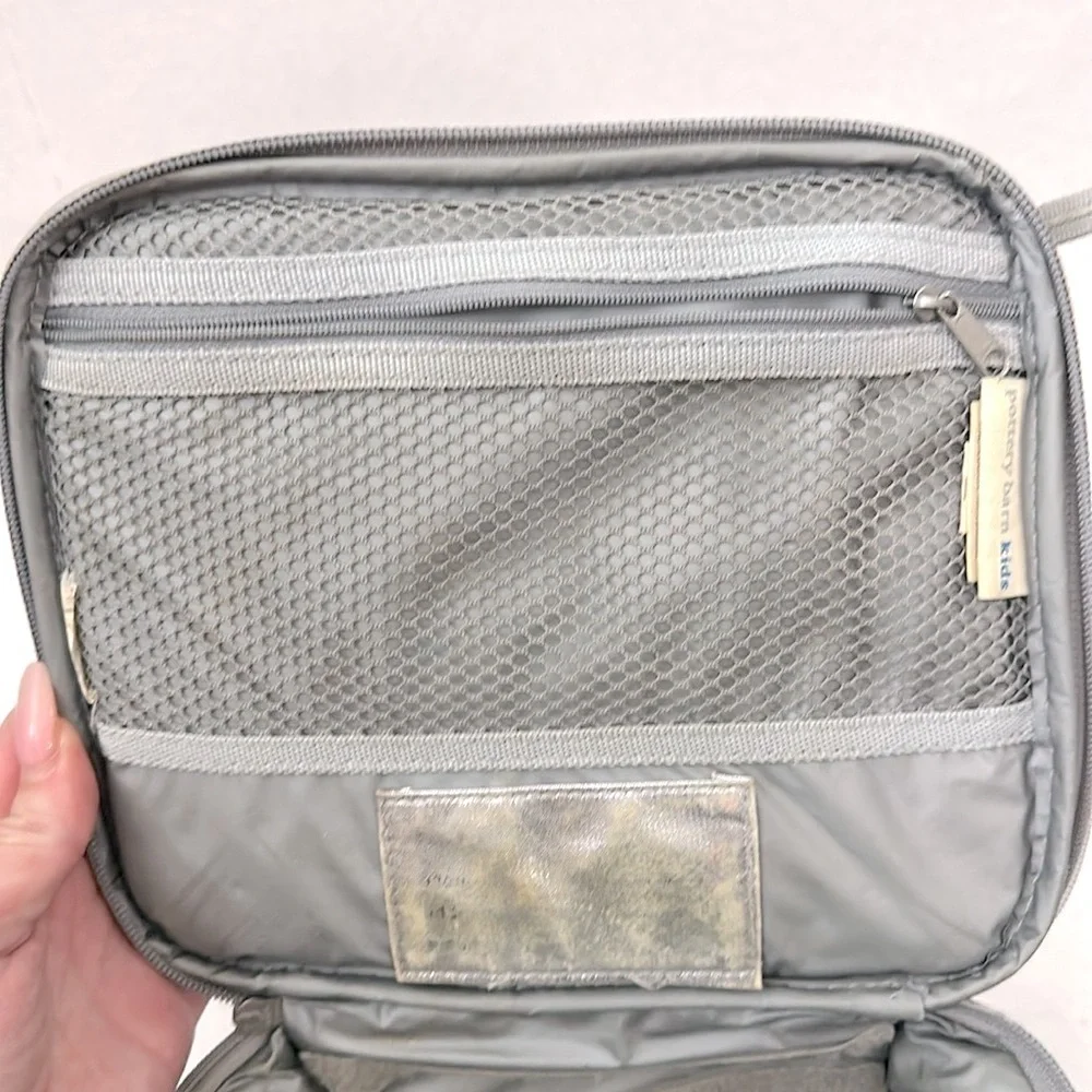 Pottery Barn Kids Mackenzie Space-Themed lunchbox with strap and pouch Navy Blue